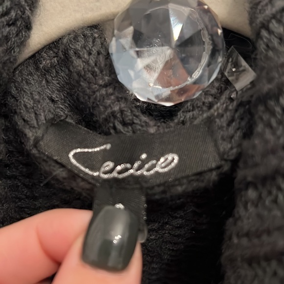 Cecico Knit Cardigan w/ Fur Trim - Picture 5 of 8